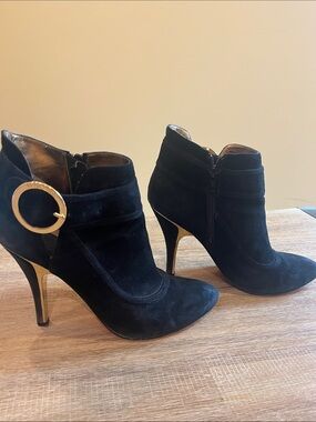 Paris Hilton Suede Black Booties